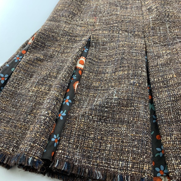 Moschino Cheap Chic Tweed Silk Wool Pleated Skirt - Picture 2 of 4